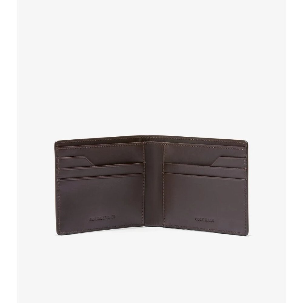 Men's Cole Haan Bifold Compact Slimfold Wallet Brown Leather Classic NEW